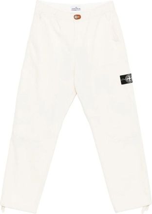 Stone Island Broeken, Heren, Beige, W34, Katoen, Beige Trekkoord Broek Zakken