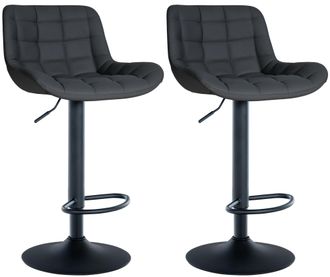 Clp Set De 2 Taburetes De Bar Tover Negro Simil Cuero