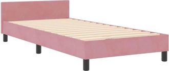 vidaXL Estructura De Cama Con Cabecera Rosa 100 X 200 Cm Terciopelo Vidaxl
