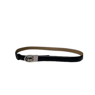 Gucci Cintura in pelle con GG Interlocking Pre-owned - - Pre-owned - Donna - Nero - ONE SIZE