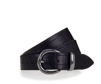 Tamaris Lederg&uuml;rtel TAMARIS, Damen, Gr. 11,5, schwarz, Rindsleder, G&uuml;rtel Lederg&uuml;rtel, Krokopr&auml;gung