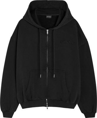 God Made Logo-embroidered Hooded Cotton Sweatshirt - Black - XL