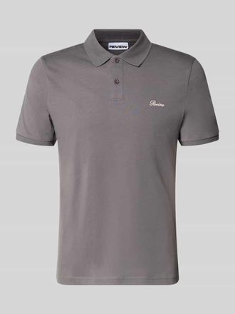 Review Slim Fit Poloshirt mit Label-Stitching in Dunkelgrau, Gr&ouml;&szlig;e XXL