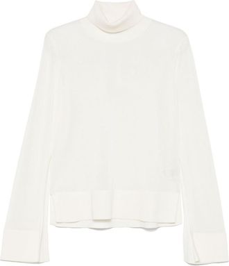 Toteme White Solid Turtle Neck Sweater