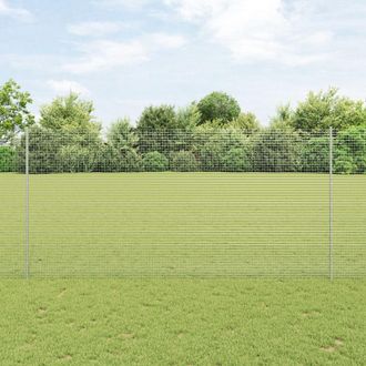 Berkfield Home Welded Wire Fence with 22 U Posts Silver 1.6x25 m Steel