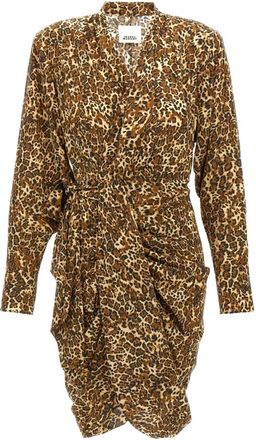 Isabel Marant Short Dresses, female, Multicolor, XS, Cleora Stretch Silk Dress