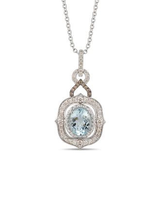 Le Vian 14K 2.83 Ct. Tw. Diamond & Aquamarine Pendant Necklace