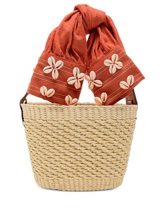Sensi Studio mini shell-sleeve basket bag - women - Toquilla Straw - One Size - Neutrals