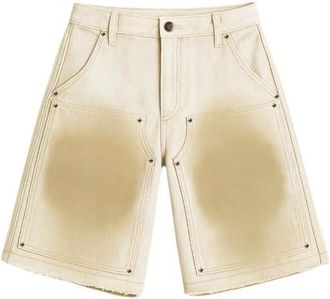 Untitled Artworks Werkkleding Shorts - Heren - Denim shorts - Beige - L - Denim - Korte Broeken