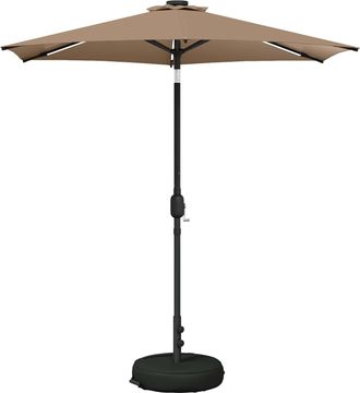 vidaXL Parasol De Jard&iacute;n Con Luces Led Y Base 230 X 230 Cm Poli&eacute;ster Vidaxl