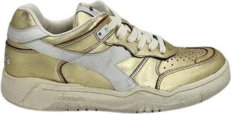 Diadora Metallic Sneaker - Gouden Distressed Effect - unisex - Sneakers - Geel - 38 EU - Leer - Schoenen