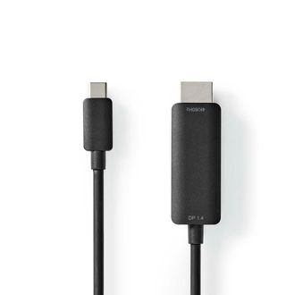 Nedis Adaptador Usb C Usb 32 Generacion 1 Usb C Macho Conector Hdmi 4k60hz 200 Metros Redondo Niquelado Pvc Negro Caja