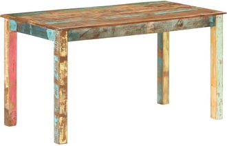 vidaXL Tavolo Da Pranzo In Legno Massello Di Recupero 140x70x76 Cm Vidaxl