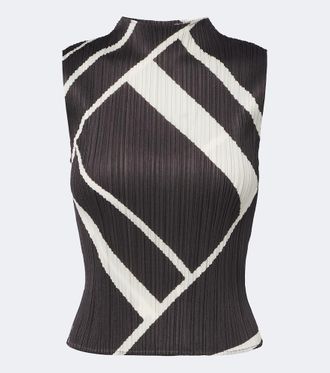 Pleats Please Issey Miyake Top Fold Line estampado plisado