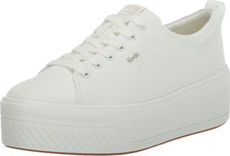 Keds Womens Skyler Lace Up Sneaker, White Leather, 4 UK