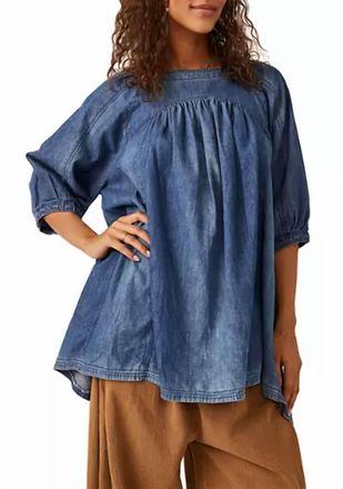Free People Memories Of You Denim In Blue Ribbon