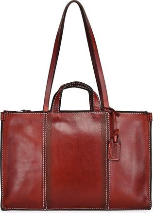 OLD TREND Freesia Genuine Leather Structured Carryall Tote in Brown at Nordstrom