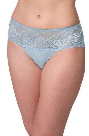 Montelle Intimates Nudies Floral Lace Trim Hipster Panties in Dewdrop/Chantilly at Nordstrom, Size Xx-Large