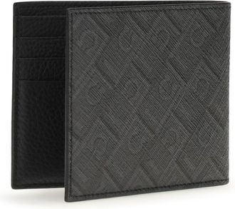 Ferragamo Mens Monogram Wallet Grey Patterned Medium Calf Leather Bos Taurus