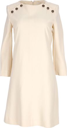 Chlo&eacute; Chlo&eacute; jurk met knoopdetails in beige acetaat