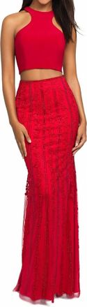 Madison James Halter Neck Prom Dress In Red