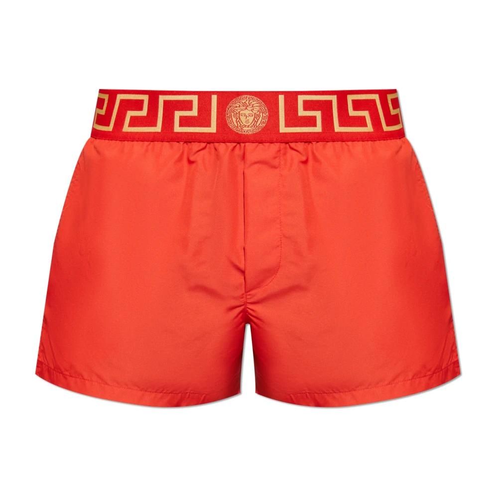 Versace Badmode, Heren, Rood, 4Xl, Polyester, Zwembroek met