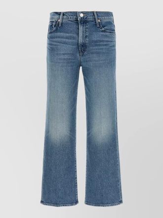 Mother kick ankle denim trousers belted style