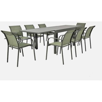 Sweeek Set tavolo da giardino allungabile con 8 sedie