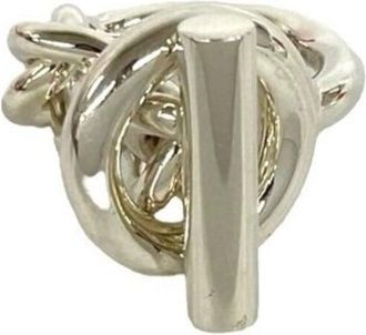 Herm&egrave;s Silver Silver 925 Band Ring (Pre-Owned)