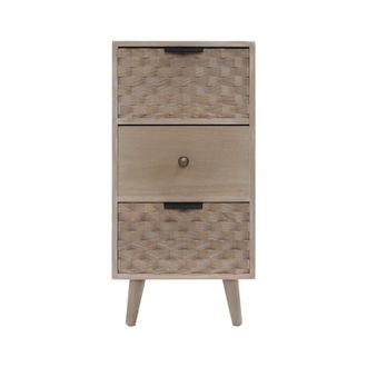 Mobili Rebecca Mobili Rebecca - Rebecca Mobili Mesita De Noche Estrecha De Madera Con 3 Cajones Marr&oacute;n Ahorro De Espacio