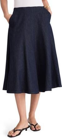 Madewell Flared Denim Midi Skirt in Rinse Wash at Nordstrom Rack, Size 32