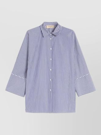 Max Mara collared striped top three quarter sleeves