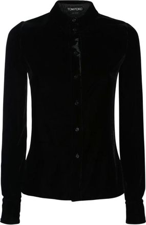 Tom Ford Overhemden, Dames, Zwart, M, Klassiek overhemd met kraag