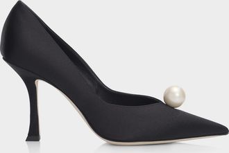 Jimmy Choo London 90mm Ziri Satin Pumps