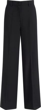 Max Mara Broeken, Dames, Zwart, L, Wol, Visivo Wijde Broek