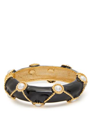 Kenneth Jay Lane Enamelled 22kt Gold-plated Bracelet - Black - One Size