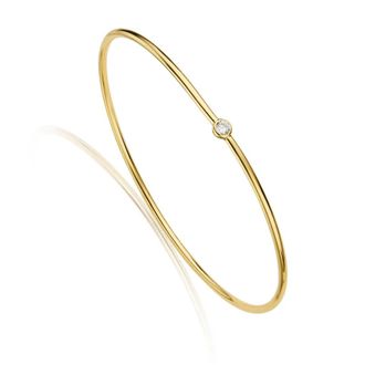 Lily & Roo Gold Single Diamond Style Bangle