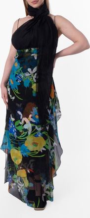 Burberry Floral Garden Silk Blend Dress, Brand Size 6 ( US Size 4 )