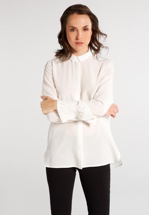 Eterna Hemdbluse ETERNA REGULAR FIT, Damen, Gr. 38, weiss (wei&szlig;), 100% Seide, normal, Blusen Hemdbluse