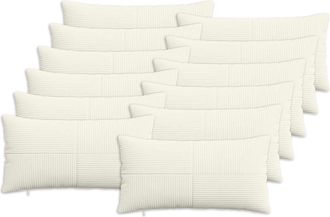 vidaXL Funda De Almohada 12 Pcs Almelo Crema 40 X 80 Cm Pana Vidaxl