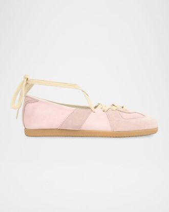 Maison Margiela Replica Leather Lace-Up Ballet Flats