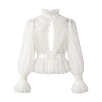 Elisabetta Franchi Ca20467E2360 Blouse - Dames - Blouses & Shirts - Wit - Maat: S