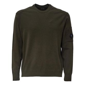 C.P. Company Extrafine Merino Crewneck - male - C.P. Company - Round-neck Knitwear - Green - XL - Knitwear