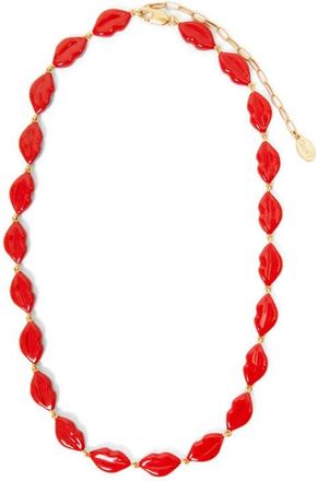 Clare Vivier Le Lips Necklace in Poppy at Nordstrom