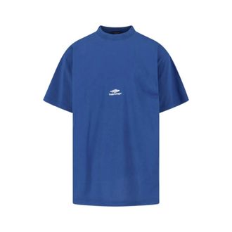 Balenciaga T-Shirts, male, Blue, Size: S 3B Sports Icon Oversized T-Shirt