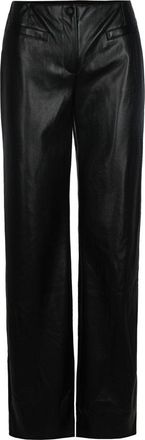 Patrizia Pepe Black Coated Fabric Flare Trousers