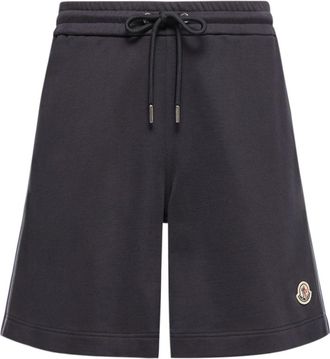 Moncler Moncler Striped Trim Cotton Fleece Shorts, Men, Blue, Size: Xxl