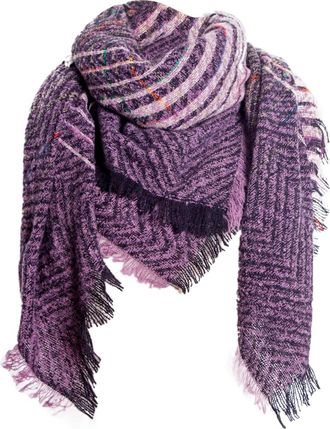 Generic Ladies Hat And Scarf Classic Tassel Plaid Scarf Warm Soft Chunky Large Blanket Wrap Shawl Glitter Purple One Size
