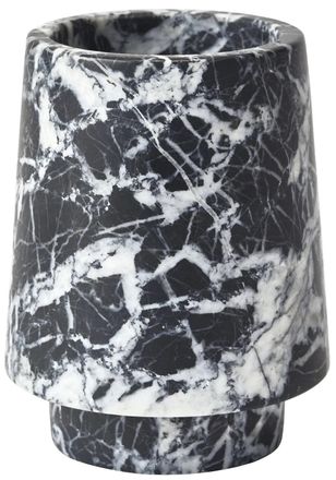 Aquanova Handgefertigter, luxuri&ouml;ser Zahnputzbecher Orion aus Marmor, Schwarz