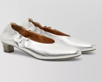 Mars&egrave;ll scia almond toe pumps metallic ruched